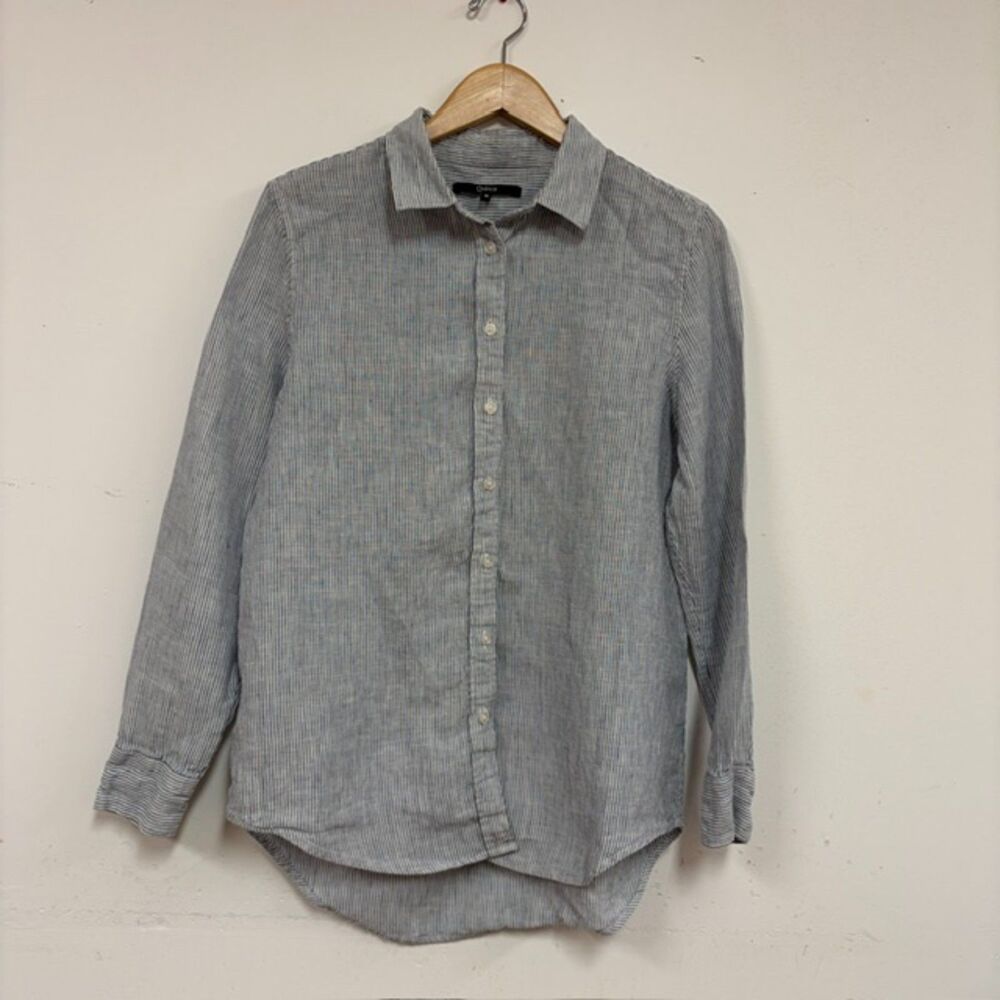 Quince 100% Linen Striped Button Down Shirt  M